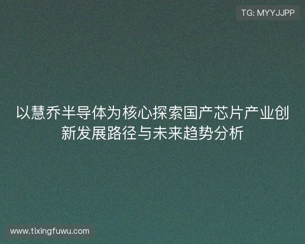 以慧乔半导体为核心探索国产芯片产业创新发展路径与未来趋势分析